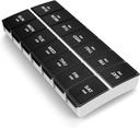 BUG HULL 7- nap AM / PM Pill Organizer - Portable Pill Box, Travel Case, Black