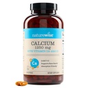 NatureWise magas tisztaságú, All- Natural Calcium 1250mg + D3 1000NE + Organic MCT Coconut Oil - Terhesség Biztonságos + Non- GMO - Felszívódás Barátságos, Gluten Free - 200 Softgells [100- napos ellátás]