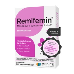 Remifemin Menopauza tünetek enyhítése - Klinikailag bizonyított összetevők - Menopauza kiegészítők - Black Cohosh - Estrogen- Free - Made in Germany - 120 tabletta