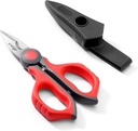 LIVINGO Electrician Scolor: 6 Inch Sharp Heavy Duty Wire Shears - Rozsdamentes acél Serrated Notch Blade az Öv Clip, Stripper Fiber Optic, Criking Alumínium Copper Soft Cable Line