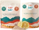 Emésztő enzimek Prebiotikus fiber kiegészítés Powder Bundle - Napi Gut Health + Magnézium Powder for Deep Sleep, Regularity, Bloating & Constipatio Relief - Citrus (37 Servings)