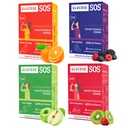 Glükóz SOS Glükóz csomagok természetes dextrózzal, Fast- abszorpció, hogy azonnal feloldódik a szájában víz nélkül, 4 Flavor variety 24 Servings