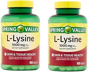 Spring Valley - L- Lysine 1000 mg, 100 tabletta (2 db-os kiszerelés)