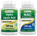 Best Naturals Alpha Lipoic Acid 600 mg & NAC N- Acetil- Cystein 600 mg