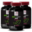 Anti graue Haarkapsel - ANTI GRAY HAIR COMPLEX - Vibrant Farbe, graue Haarlösung, Farbwiederaufweckung, Natürlicher Ton, Haarpigment Wiederbelebung, Frischer Ton, Grauer Haarträger 3 Flaschen 180 Kapseln