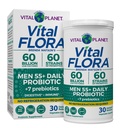 Vital Planet - Vital Flora men Over 55 Daily probiotic, 60 billion CFU, diverse Strains, Organic Prebiotics, Immuntámogatás, Digestic Health Stable Probiotics for men, 30 kapszula