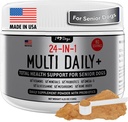 iHeartDogs 24- in- 1 Senior Multivitamin Daily + Total Health Support with Probiotics, Omega3, Glucosamine, Gomba & Csont Broth- 60 Servings