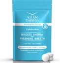 Viter Energy 40 mg koffein menták - Sugar Free, B Vitamins, Vegan, Boosts Fast Energized Alert Focus, Caffeined Nootropic Supplement Pills (Wintergreen Flavor, 8oz, Bulk Bag)