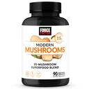 Force Factor Modern Gomba kapszula, Gomba kiegészítés Lions Mane, Törökország Tail, & Cordyceps támogatása energia, Fókusz, Immunitás, & Digestion, 90 növényi kapszula