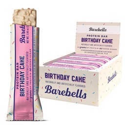 Barebells Protein Bárok születésnapi torta - 12 gróf, 20 g magas fehérjetartalmú kezelések - Csokoládé Nutrition Bar 1g Total Sugar - On-The- Reggeli vagy post-edzés Snack