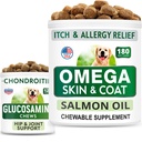 BARK & SPARK Glucosamine kutya kezelések + Omega 3 kutyáknak Bundle - Hip támogatás és közös fájdalom enyhítő kiegészítés + halolaj sajtok shedding, bőr allergia, Itch Relief, bőr és kabát kiegészítés