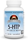 Source Naturals Serene Science 5- HTP, Balanced Mood *, Non- GMO Diétakiegészítés, 200 mg - 120 kapszula