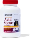 MAJOR Acid Gone Extra Strength Antacid Chewable Tablets - Anti-Acid Relief - Acid Reflux Medicine up - Upset Gyomor, Savas emésztési zavar, és Heartburn Relief - Long- Lasting - 100 Count