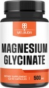 Magnesium-Glycinat-Ergänzung mit 20% Gesäubert - 500mg für Gehirngesundheit, Knochengesundheit, Energieproduktion, Komfortables Mood & Muskel - 90 Kapseln - Bereitstellung von 100mg Elemental Magnesium