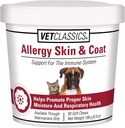 Vet Classics Allergy Skin & Coat-Supplement für Hunde & Katzen – Tiergesundheitsergänzung für Katzenhautfeuchte, Hundeallergiker, Tierrespiratorische Gesundheit– Inklusive Antioxidantien – Weichkäse 90 Ct.