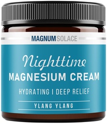 Magnézium-testápoló - Éjszakai Magnézium-krém - Alkalmazás lábakra, karokra vagy mellkasra - Topical Magnézium-klorid - USA Made and safe for Kids (Ylang Ylang)