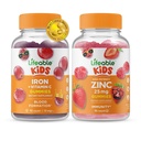 Életképes vas & vitamin C Kids + Cink 25 mg Kids, gumicukor Bundle - nagy ízű, vitamin kiegészítés, glutén mentes, GMO mentes, rágógumi