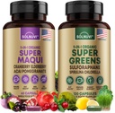 All in One Superfood Bundle - Super Maqui Berry & Super Greens - Gut Health, Immune, Skin, Wellness Support - Nem GMO, Gluten Free, Vegán kiegészítők