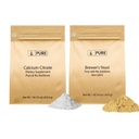 Pure Original Ingredients Brewer 's Yeast and Calcium Citrate Bundle, 1 lb Each, No Additives or Töltők, kiegészítők
