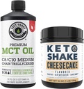 Baloldali Coconut MCT Oil Liquid, 32oz + Cheesecake Keto Meal Pótlás Shake, 16oz