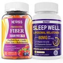 NEVISS Prebiotic Fiber 7G gumikat felnőtteknek + Melatonin 60mg felnőtteknek