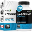 Az L- Arginine kiegészítés 1000MG a kiszolgáláshoz - Erő és tartósság, Esszenciális proteinszintetizáláshoz és izomfunkcióhoz, Fizikai teljesítmény emlékeztető - Készült Kanadában - 120 tabletta