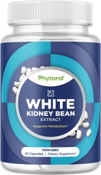Fehér vese Bean kivonat Carb Blocker - Fehér vese Bab kiegészítés a metabolizmus boost & ease kalória keményítő - Carb Control kiegészítők - 60 gróf