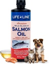 Life Line Wild Alaskan Salmon Omega3 Supplement for Dogs and Maints 124; DHA & EPA for Healthic Skin, Coat, Brain & Heart - 26 oz