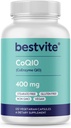 BESTVITE CoQ10 400 mg (120 vegetáriánus kapszula) természetesen fermentált - nincs Stearates - Vegan - glutén mentes - nem GMO