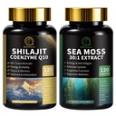 Shilajit for men, Sea Moss and Shilajit Bundle, All in 1 Supplements with Coenzim Q10, Black Seed, Ashwagandha, Taurine, Burdock for Energy, Endurance, Antioxidant & Immune Support, 240 kapszula