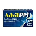 Advil PM fájdalom enyhítő és éjszakai alváscsillapító, fájdalomcsillapító Ibuprofen fájdalomcsillapító és difenhidramin citrát egy alvássegítő - 120 bevonatú kapcsok