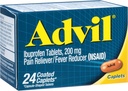 Advil Ibuprofen Bevont Caplets Fájdalom enyhítő és láz csökkentő 200 milligramm 24Ct