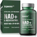 NAD + kiegészítés, NAD + & Resveratrol Max. abszorpció kiegészítés celluláris energia támogatására, öregedés védelem, 120 Softgels
