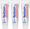 Globe (3 Pack) Bacitracin Cink Ointment + Aloe 1oz - Maximális hatáserősség Antibiotikum sebgyógyuláshoz - Helyi gyógyszeres megoldás vágásokra, égésre, varratokra - Bőrfertőzés és elsősegély