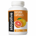STAY ALIVE Pure Diosmin Complex 1000mg Formula, 120 kapszula, Citrus Bioflavonoids Gazdag Gyümölcs kivonat, 2 hónap ellátás, 100% vegetáriánus, Non-GMO & Gluten Free Diosmin kiegészítés