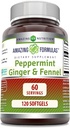 Csodálatos formulák - borsmenta, gyömbér és édeskömény étrend kiegészítés - 363 milligramm - 120 Softgels (Non-GMO, glutén mentes) -