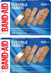 Band- Aid Brand Rugalmas szövet ragasztó kötszer Memory- Weave Fabric, Quilt- Aid Comfort Pad & Hurt- Free Pad; Sebápolás kisebb vágások, scrapes, & sebek, Szerzett méretek, 2 x 100 Count