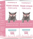 2 Packs Tear Sear Stain Supplement for Cat - Prevent and Eliminate Cats Tear Sears - 60ML Cat Tear Sear Remover Drops for Eye Health, Immune System - with Cranberry, Marshmallow & Vitamins - Salmon