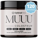 Optimális Prime - MUUU Szarvasmarha Colostrum kiegészítés és Superfood Powder for Gut Health, puffadás, Immuntámogatás, Haj, Bőr, és köröm ízesítetlen, 120 Servings