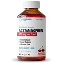 Puregen Labs Felnőtt Extra Strength Acetaminophen Liquid 500mg / 15ml - 8 fl oz Rapid Burst Pain Reliever / Fever Reducer, Cherry Flavor W.124; Muscle & Joint Pain Relief