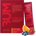 RAW Electrolytes Power Hydration Drink Mix Packets, BUM Hydrate (Gyümölcs Punch, 20 Servings) - Electrolyte Hydration Packets támogatja az izomfunkciót és a tartósságot - Keto Free Electrolites Powder Packets