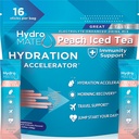 Hydromate Electrolyte Powder Peach Tea Hydration Packets Alacsony Cukor 16 Count