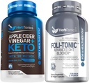 Herbtonics Apple Cider Vintage Capsules Plus Keto BHB Woman 124; Fat Burner & Súly Loss Supplement for Women & Men - Foli- Tonic DHT Blocker & Hajhullás Supplementa
