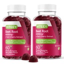 Viteey Beet Root Gumies Tart Cherry - Beetroot Supplement for Heart Health, Blood Pressure Support - Vegan, Gluten- Free - 120 Count