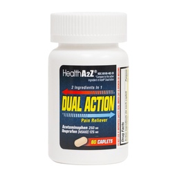 HealthA2Z ® Dual Action Pain Relief 124; Acetaminophen 250mg & Ibuprofen 125mg (NSAID)