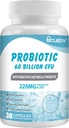 Probiotikumok 60 milliárd CFU 10 Strains & 3 Organic Prebiotics, probiotikumok kiegészítés nők támogatása Metabolizmus, Immunitás és emésztési egészség, Non-GMO & Gluten Free, 30 kapszula