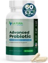LaPura Advanced probiotic - Premium Digestic Support for Gut & Immune Health, 60 kapszula - 5,75 milliárd CFU probiotikumok, beleértve a DE111 törzset (Bacillus subtilis) - Non-GMO, Gluten- Free, Made in USA