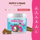 Skin & Coat Chews for Cats - 90 Soft Chews - 124; Salmon Flavor - 124; Omega 3, Vitamins & Biotin Supplement - 124; Supports Shiny Coat, Reduces Shedding & Itching - 124; Cat Dandruff & Allergy Relief