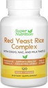 Super Nutrition Red Yeast Rice Complex Organic Red Yeast Rice, N-Acetyl Cystein, Coenzim Q10, és Milk Thistle kivonat, 120 Veggie kapszula