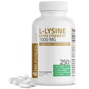 Bronson L- Lysine Extra Strength 1000 MG / Tablet High Potency, Immun Support & Supports Collagen Synthesis, Non-GMO, 250 Vegetáriánus tabletta